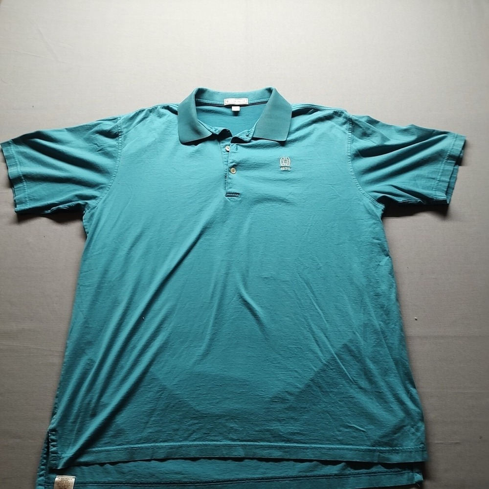 Peter Millar Men's Shirt Aqua Polo Short Sleeve Size‎ Large
